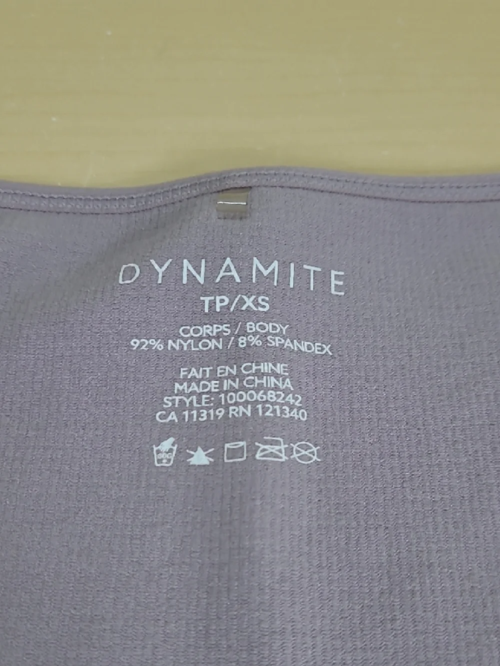 Dynamite Women’s Lavender Cropped Long Sleeve Ribbed Top Stretch XS Like New - Picture 9 of 9